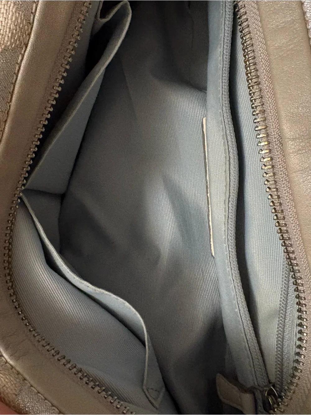 Coach Silver Metallic Logo Shoulder Bag